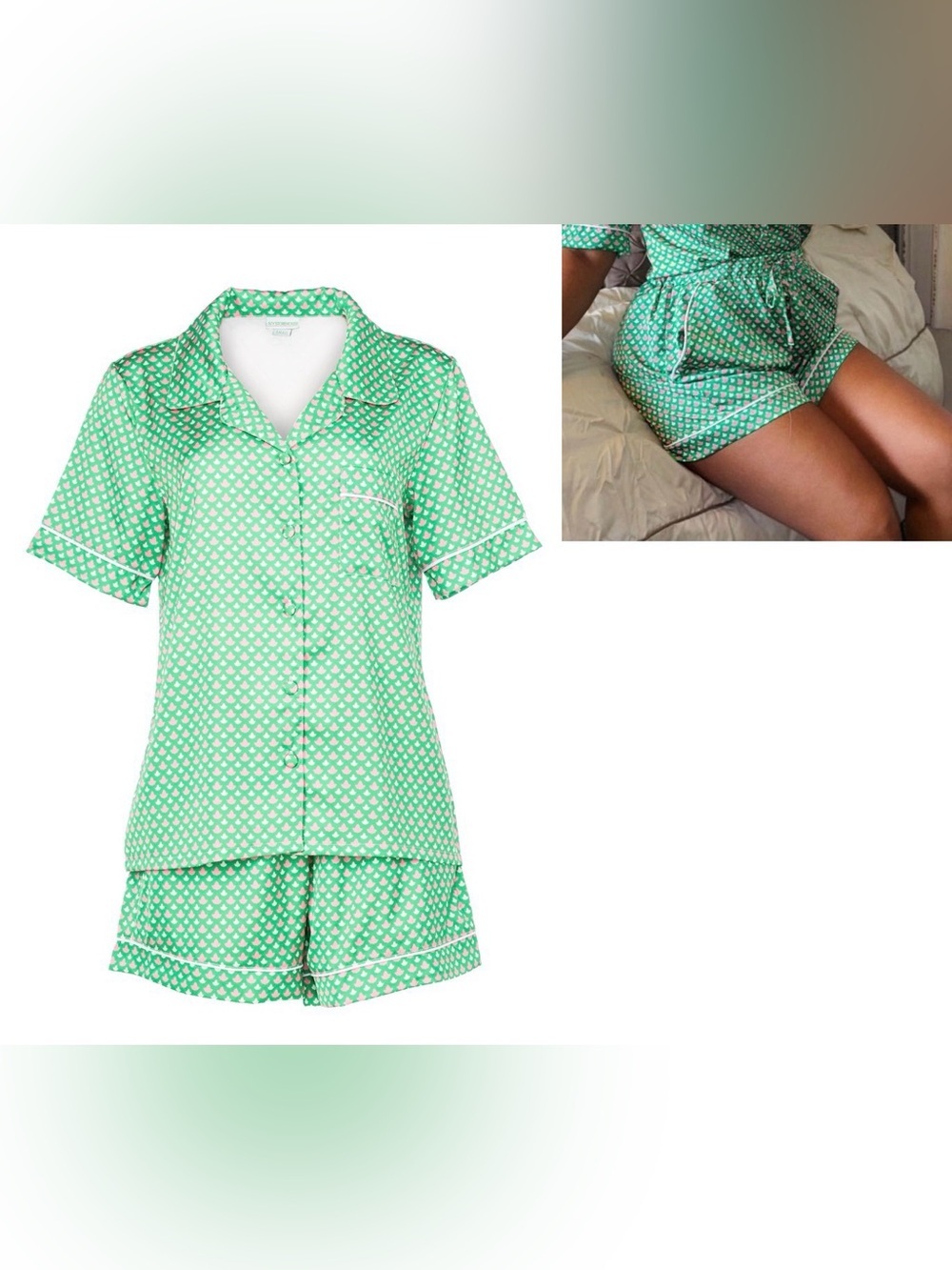 IVY STOREHOUSE SATIN SHORTS XXL GREEN/PINK